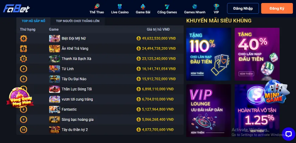 Đa dạng các loại game Bắn Cá